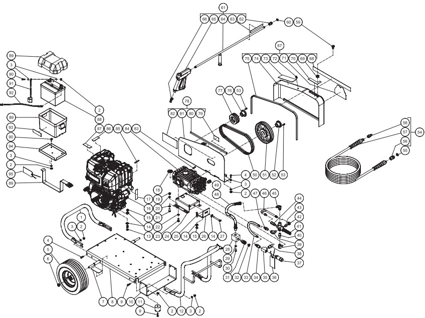 MITM CW-2504-0MKD pressure washer parts and manual